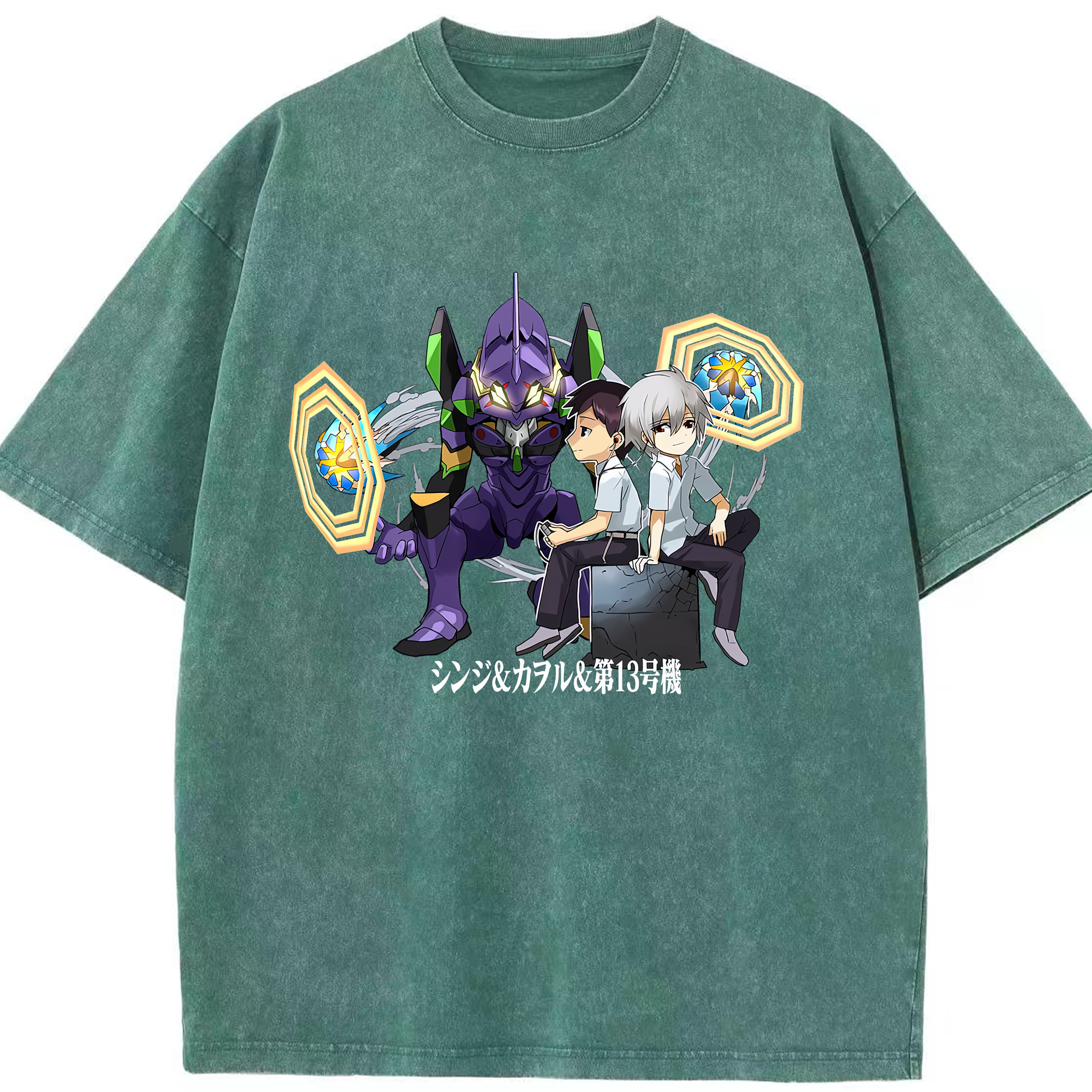 （画像用） EVA 新世紀エヴァンゲリオン 綿100% ヴィンテージ風 半袖Tシャツ（フロントプリント）